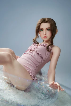 Aerith - Flat Chest Anime Swimsuit Sex Doll with Silicone Head